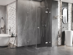 Mexen Lunar sprchový kout otočný pravý 100 x 100 cm, transparentní, chrom - 834-100-100-01-00-P