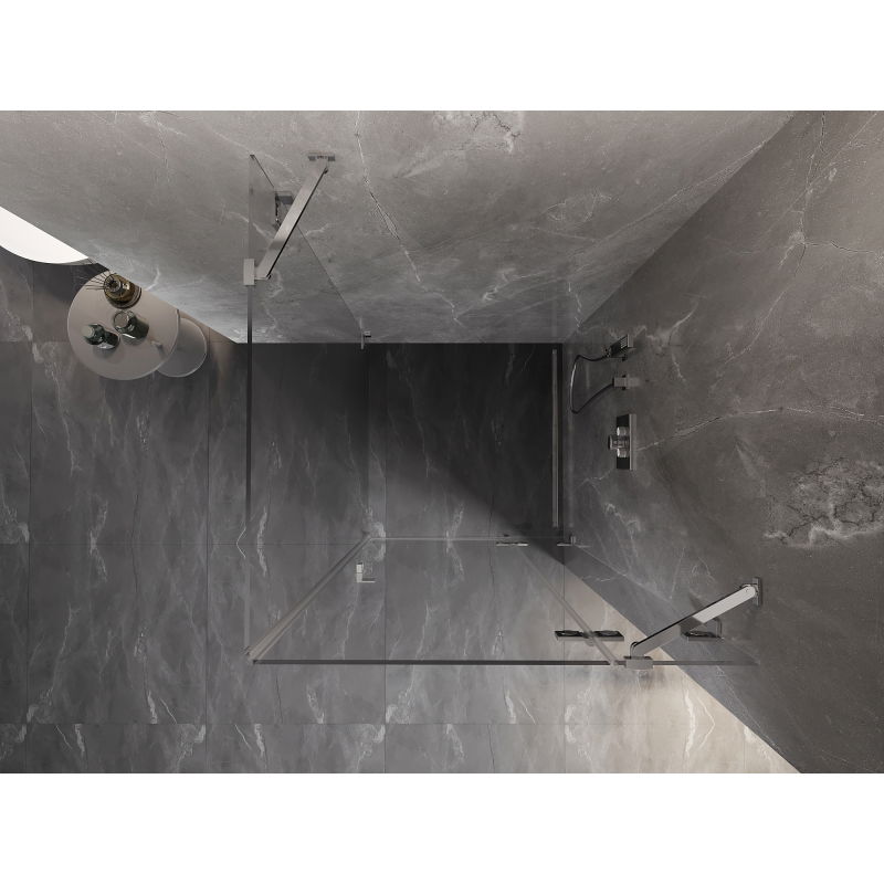 Mexen Lunar sprchový kout otočný pravý 100 x 100 cm, transparentní, chrom - 834-100-100-01-00-P