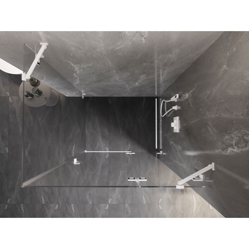 Mexen Lunar sprchová kabina s otočnými dveřmi pravá 90 x 70 cm, transparentní, bílá - 834-090-070-20-00-P