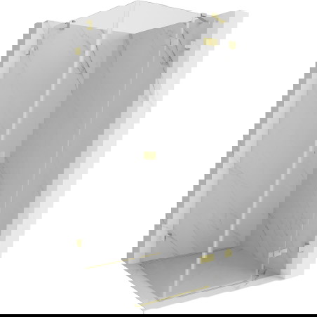 Mexen Lunar sprchový kout otevíratelné dveře pravé 90 x 90 cm, transparentní, zlatý kartáčovaný - 834-090-090-55-00-P