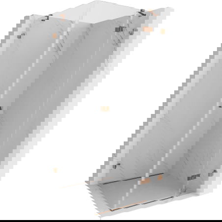 Mexen Lunar sprchový kout otevírací pravý 100 x 100 cm, transparentní, růžové zlato - 834-100-100-60-00-P