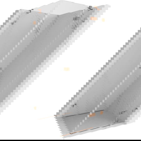 Mexen Lunar, sprchový kout s otočnými dveřmi pravý 100 x 100 cm, transparentní, kartáčovaná měď - 834-100-100-65-00-P