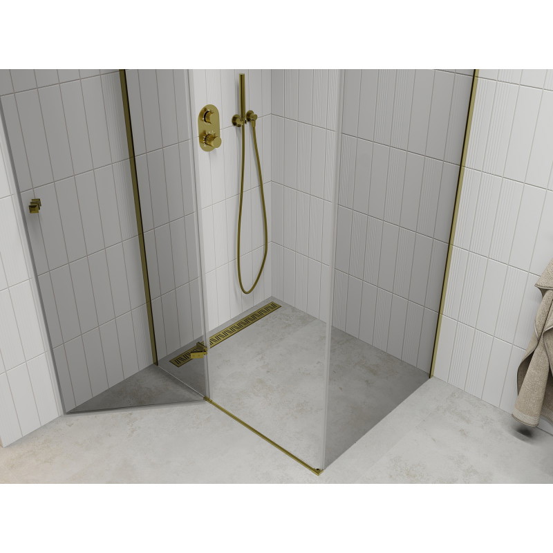 Mexen Roma sprchový kout otočný 110 x 70 cm, průhledný, zlatý - 854-110-070-50-00