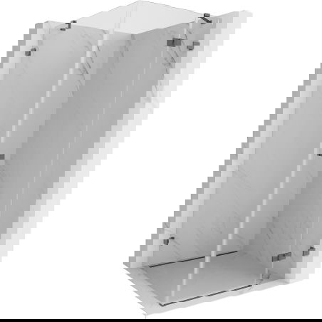 Mexen Lunar sprchová kabina otevírací pravá 100 x 100 cm, transparentní, gun gray kartáčovaná - 834-100-100-66-00-P