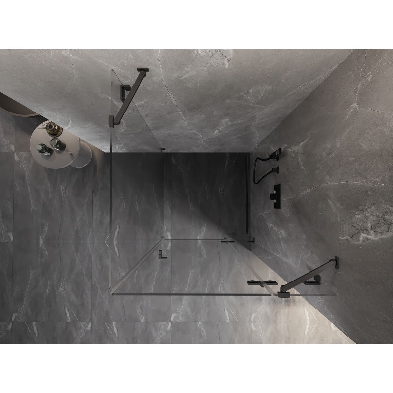 Mexen Lunar sprchový kout s výklopnými dveřmi pravý 100 x 100 cm, transparentní, gun gray kartáčovaný