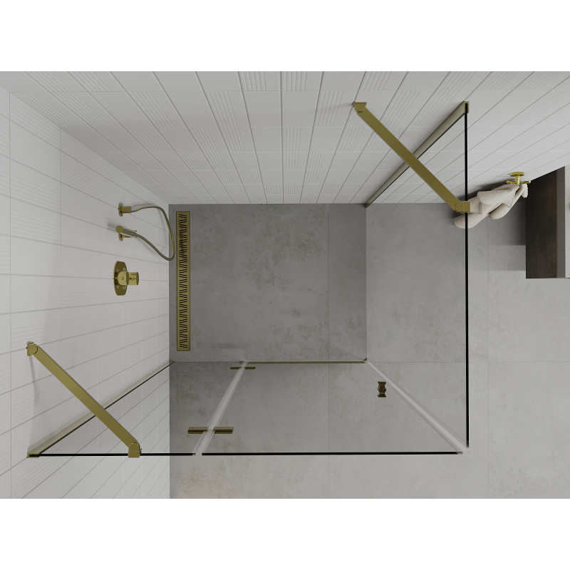 Mexen Roma sprchový kout otočný 110 x 100 cm, transparentní, zlatý - 854-110-100-50-00