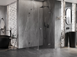 Mexen Lunar sprchový kout otočný pravý 70 x 70 cm, transparentní, gun metal - 834-070-070-95-00-P