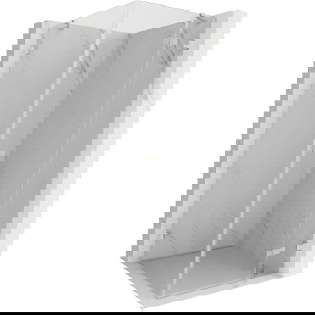 Mexen Lunar pravá sprchová kabina 90 x 90 cm, transparentní, kartáčovaný nikl - 834-090-090-97-00-P