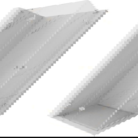 Mexen Lunar L Duo sprchový kout otevírací levý 120 x 110 cm, transparentní, kartáčovaný nikl - 834L-120L-110P-97-00