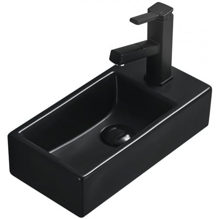 Mexen Inez umývadlo na desku levé 40 x 20 cm, černý mat - 21484085L