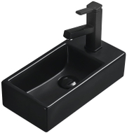 Mexen Inez umývadlo na desku levé 40 x 20 cm, černý mat - 21484085L