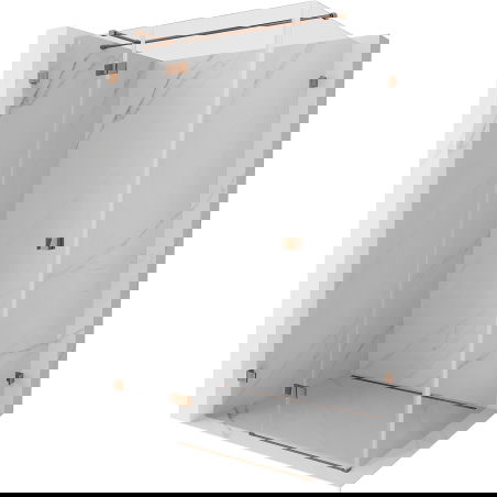 Mexen Lunar T sprchový kout, otevírací levý 110 x 90 cm, průhledný, růžové zlato - 834T-110-090-60-00-L