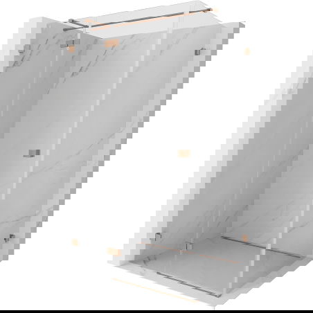 Mexen Lunar T sprchový kout výklopný levý 125 x 120 cm, transparentní, kartáčovaná měď - 834T-125-120-65-00-L