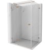 Mexen Lunar T sprchový kout otvíravý levý 135 x 120 cm, transparentní, kartáčovaná měď - 834T-135-120-65-00-L