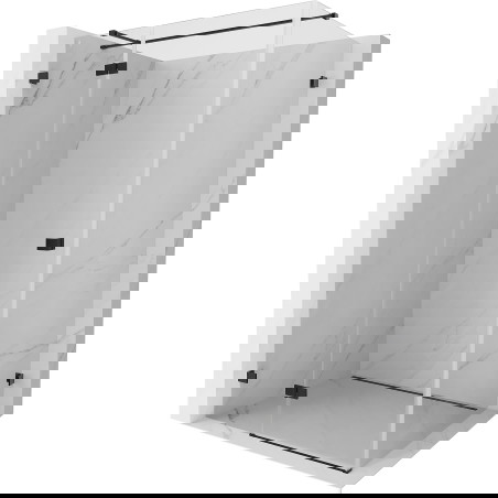 Mexen Lunar T sprchový kout s otevíracími levými dveřmi 130 x 110 cm, průhledný, černý - 834T-130-110-70-00-L