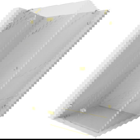 Mexen Lunar sprchový kout s výklopnými dveřmi levý 95 x 80 cm, transparentní, zlatý kartáčovaný - 834-095-080-55-00-L