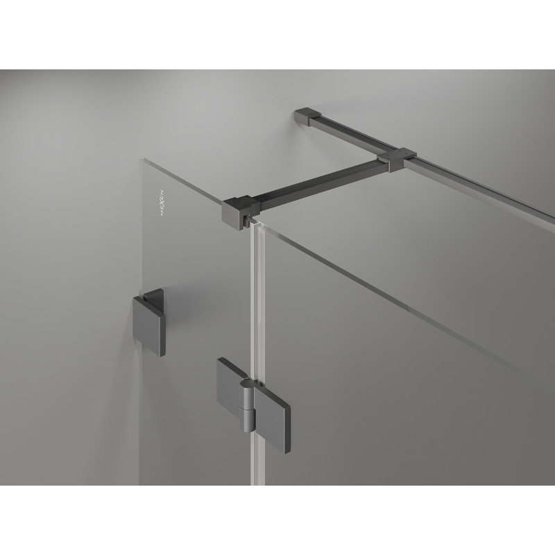 Mexen Lunar T sprchový kout otevírací levý 130 x 120 cm, transparentní, gun metal - 834T-130-120-95-00-L