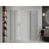 Mexen Roma Duo sprchový kout s otevíracími dveřmi 70 x 70 cm, průhledný, chrom + vanička Flat - 854-070-070-01-02-4010
