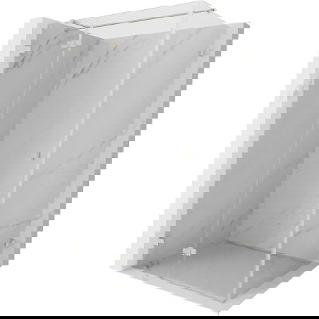 Mexen Lunar T levá sprchová zástěna 135 x 110 cm, transparentní, kartáčovaný nikl - 834T-135-110-97-00-L