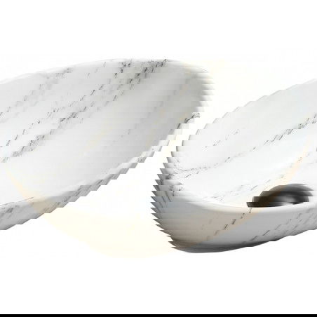 Mexen Elza umyvadlo na pracovní desku 40 x 33 cm, bílý kámen - 21014091