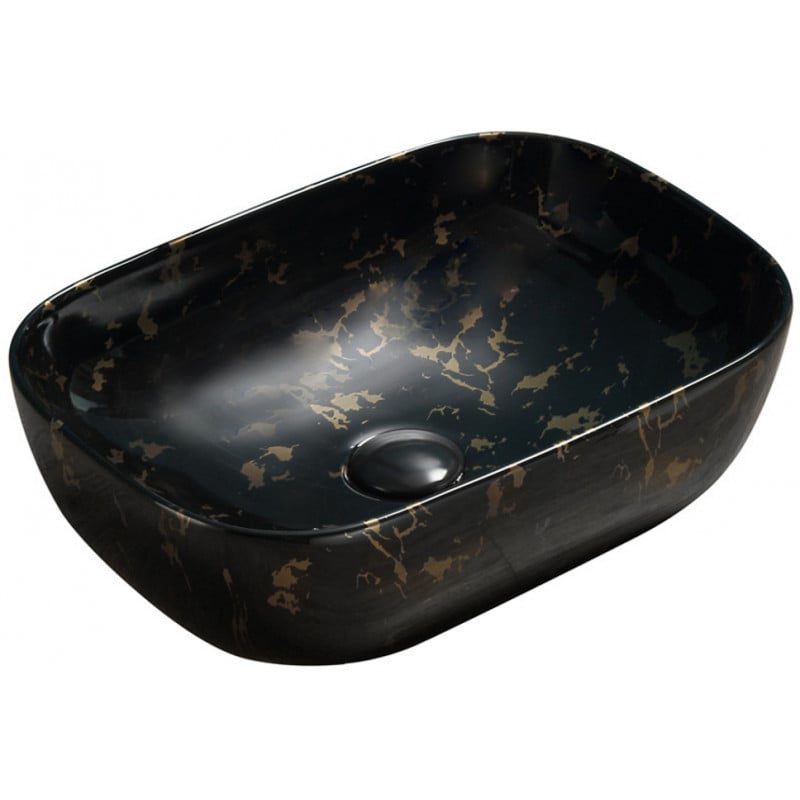 Mexen Rita umyvadlová nádoba 45 x 32 cm, černý kámen - 21084594