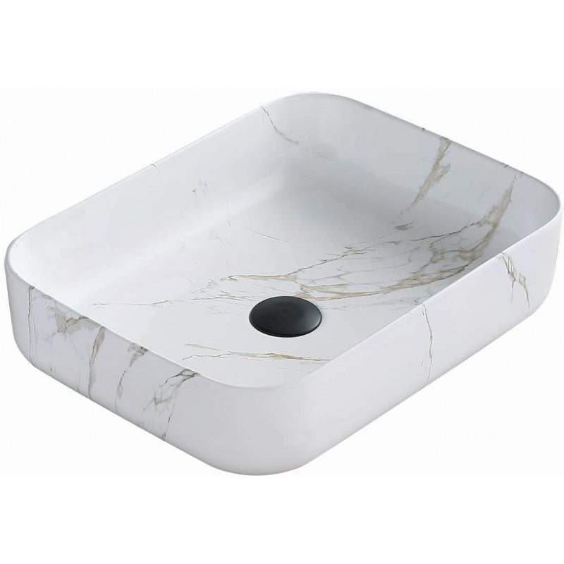 Mexen Carla umyvadlo na desku 50 x 39 cm, bílý kámen - 21555091