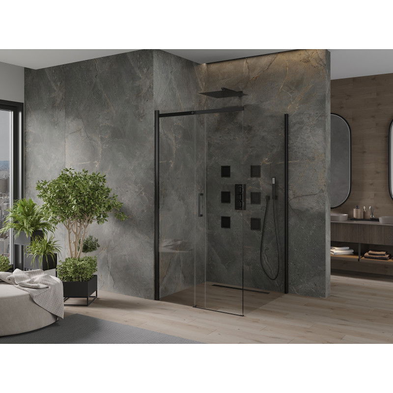 Mexen Omega sprchový kout posuvný 100 x 100 cm, transparentní, černý - 825-100-100-70-00