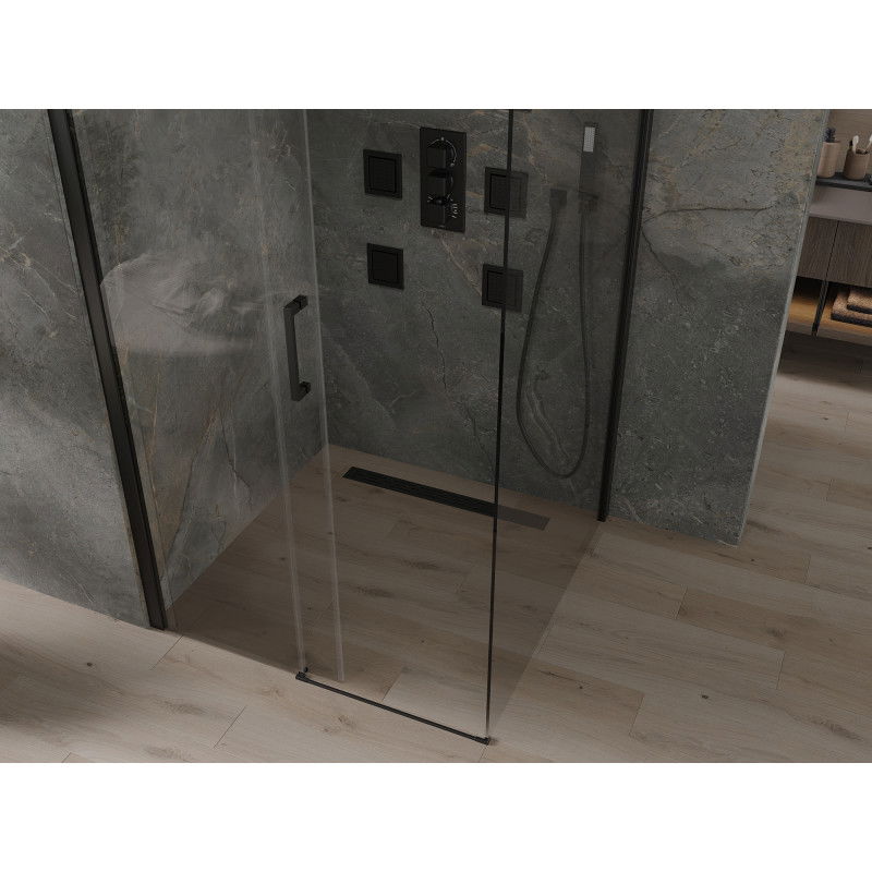 Mexen Omega sprchový kout posuvný 100 x 100 cm, transparentní, černý - 825-100-100-70-00