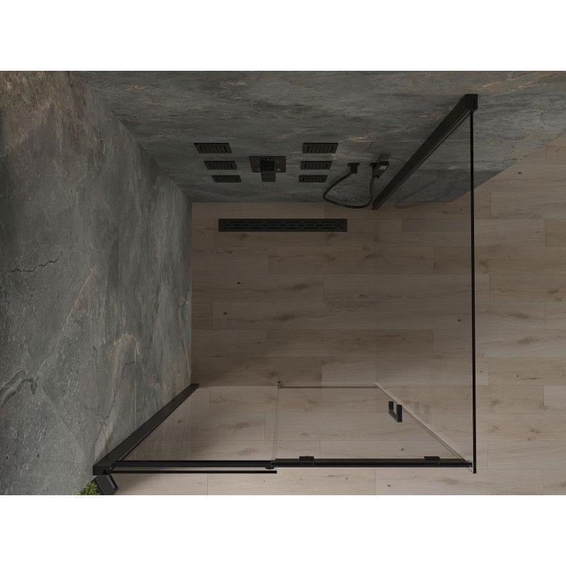 Mexen Omega sprchový kout posuvný 100 x 100 cm, transparentní, černý - 825-100-100-70-00