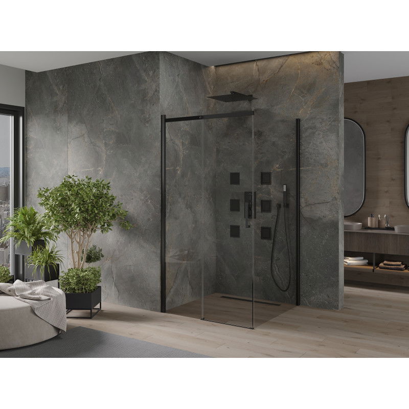 Mexen Omega sprchový kout posuvný 100 x 100 cm, transparentní, černý - 825-100-100-70-00