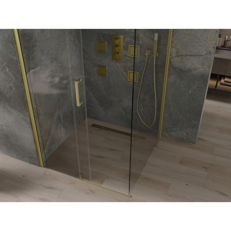 Mexen Omega posuvná sprchová kabina 100 x 100 cm, transparentní, zlatá - 825-100-100-50-00