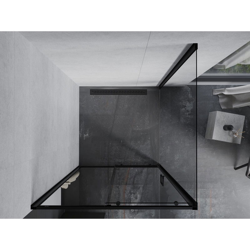 Mexen Apia posuvná sprchová kabina 90 x 90 cm, transparentní, černá - 840-090-090-70-00