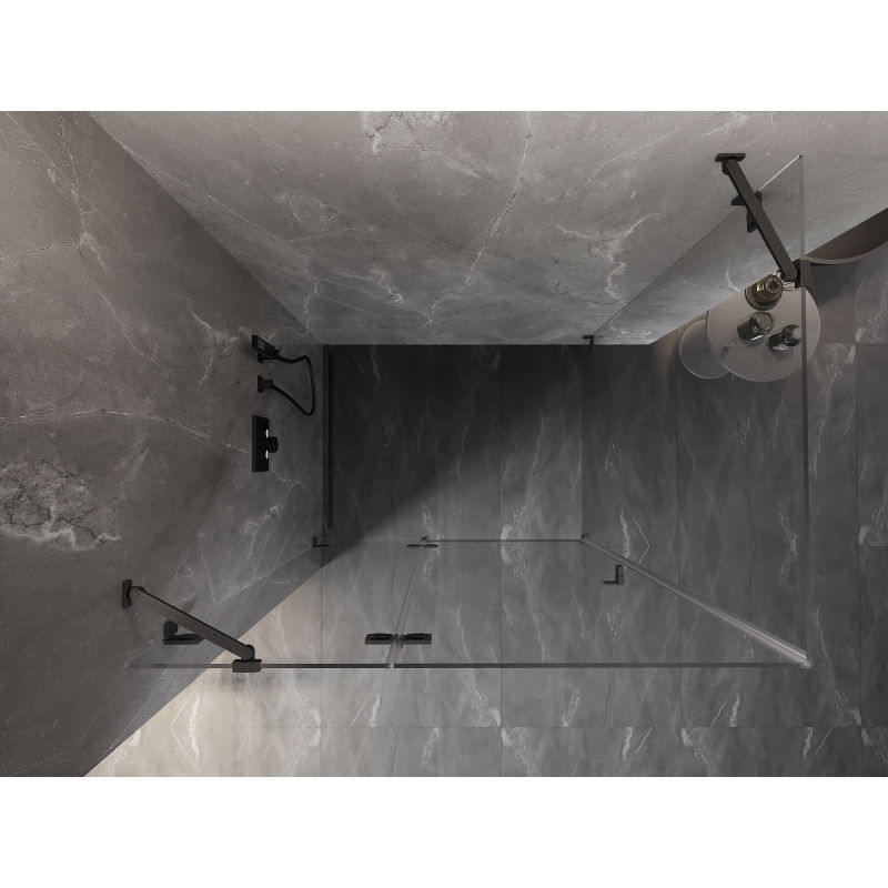 Mexen Lunar sprchový kout výklopný levý 100 x 90 cm, transparentní, kartáčovaný gun gray - 834-100-090-66-00-L