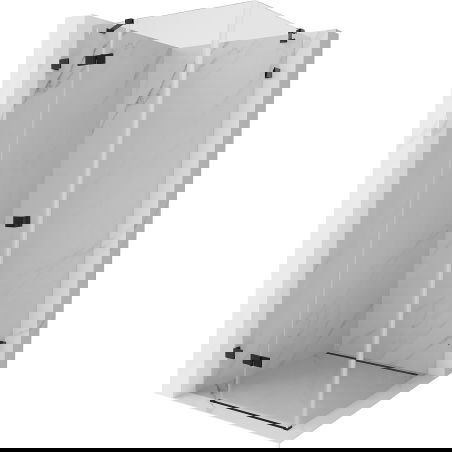 Mexen Lunar sprchový kout otevírací levý 70 x 70 cm, transparentní, černý - 834-070-070-70-00-L