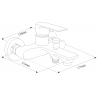 Mexen Royo DQ45 koupelnová souprava, černá - 72203DQ45-70