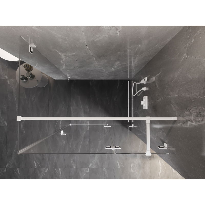 Mexen Lunar T sprchová kabina s otočnými dveřmi pravá 120 x 100 cm, transparentní, bílá - 834T-120-100-20-00-P