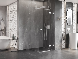 Mexen Lunar T Posuvná sprchová kabina pravá 110 x 110 cm, transparentní, bílá - 834T-110-110-20-00-P