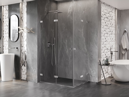 Mexen Lunar-F Duo skládací sprchový kout 80 x 75 cm, transparentní, chrom - 836-080L-075P-01-00