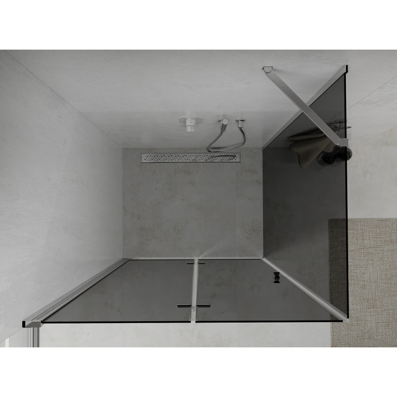 Mexen Lima skládací sprchový kout 100 x 80 cm, grafitový, chromový - 856-100-080-01-40