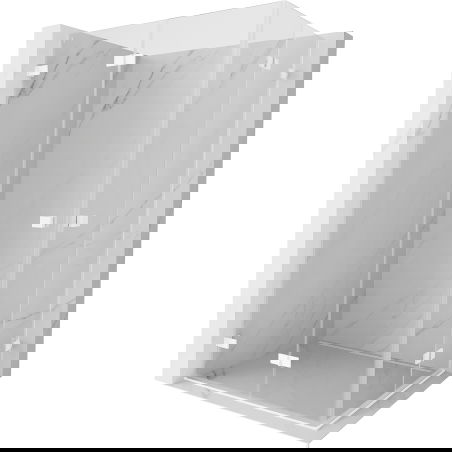 Mexen Lunar-F Duo skládací sprchový kout 85 x 80 cm, transparentní, bílá - 836-085L-080P-20-00