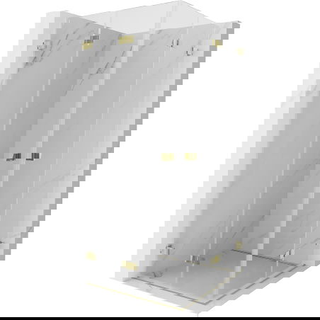 Mexen Lunar-F Duo sprchová kabina skládací 75 x 75 cm, transparentní, zlatá - 836-075L-075P-50-00