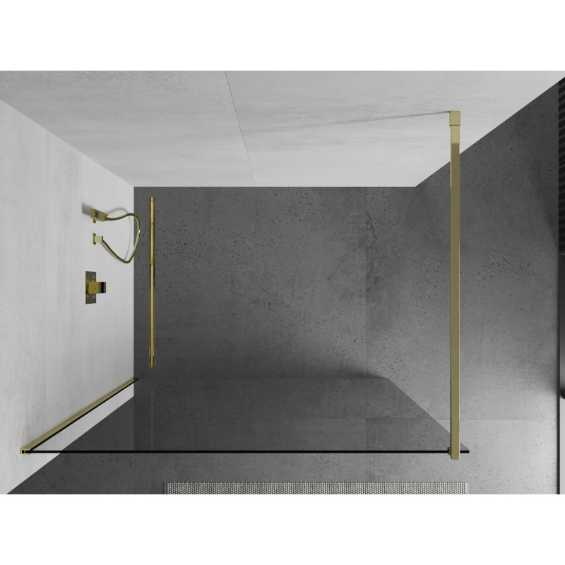 Mexen Kioto sprchová stěna Walk-in 100 x 200 cm, transparentní 8 mm, zlatá - 800-100-101-50-00