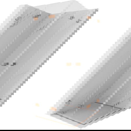 Mexen Lunar-F Duo skládací sprchová kabina 85 x 85 cm, transparentní, kartáčovaná měď - 836-085L-085P-65-00