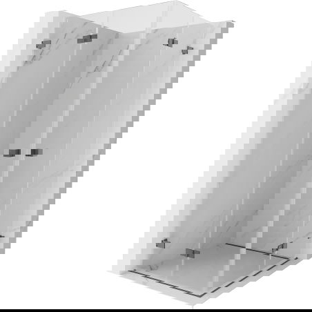 Mexen Lunar-F Duo skládací sprchový kout 70 x 70 cm, transparentní, gun gray kartáčovaný - 836-070L-070P-66-00