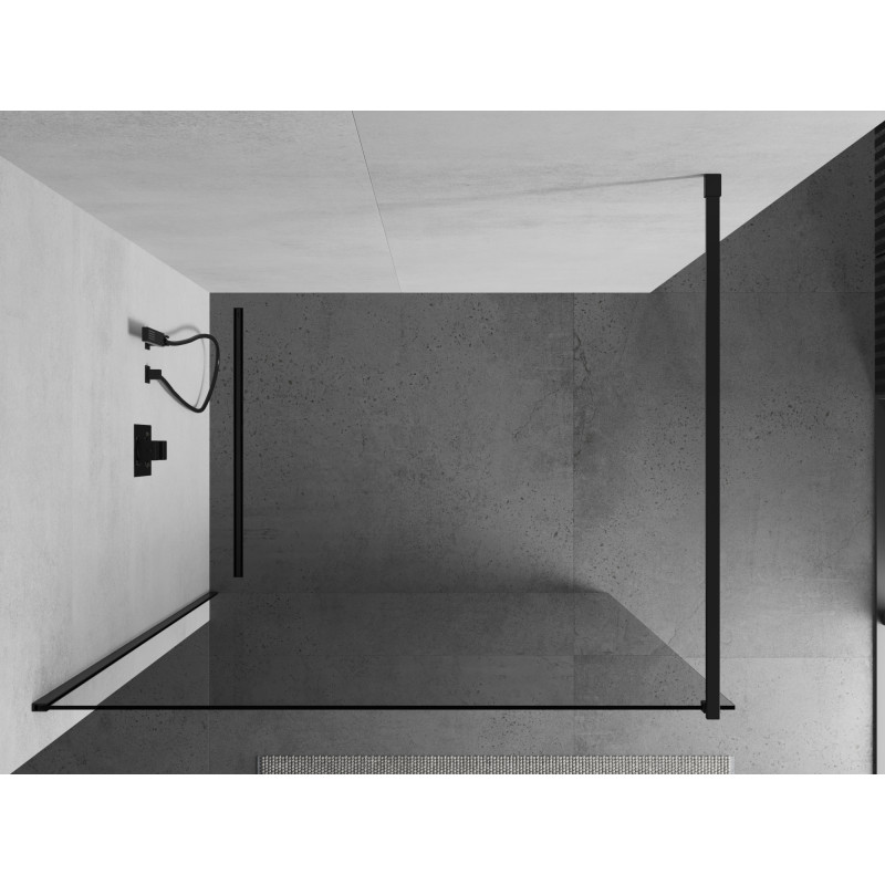 Mexen Kioto sprchová stěna Walk-in 50 x 200 cm, transparentní 8 mm, černá - 800-050-101-70-00