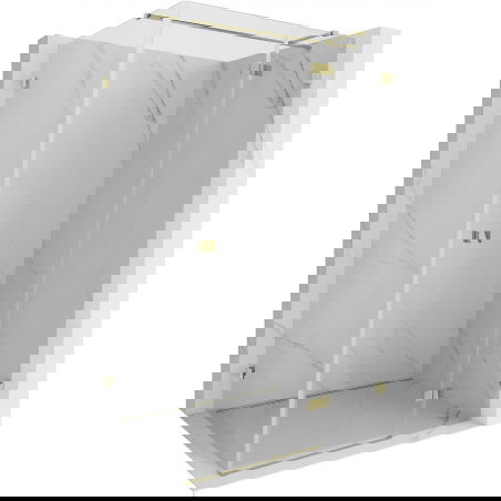 Mexen Lunar T sprchový kout s otočnými dveřmi pravý 135 x 70 cm, průhledný, zlatý - 834T-135-070-50-00-P