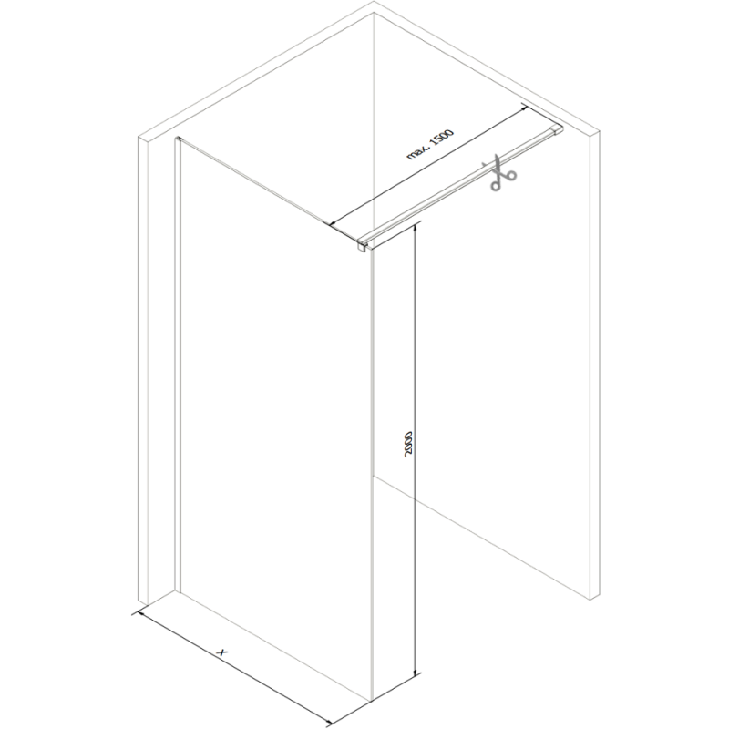 Mexen Kioto sprchová stěna Walk-in 80 x 200 cm, matná 8 mm, chrom - 800-080-101-01-30