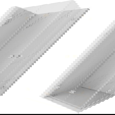 Mexen Lunar-F Duo skládací sprchový kout 80 x 70 cm, transparentní, kartáčovaný nikl - 836-080L-070P-97-00