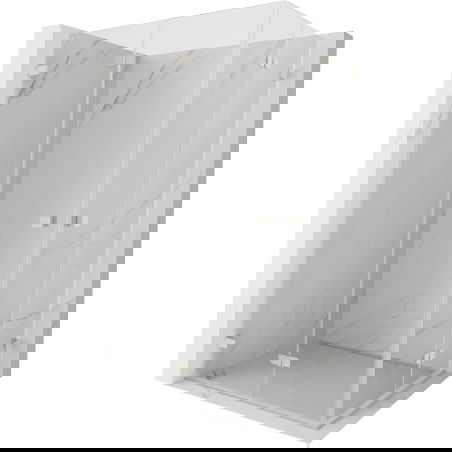 Mexen Lunar-F Duo skládací sprchový kout 90 x 70 cm, transparentní, kartáčovaný nikl - 836-090L-070P-97-00