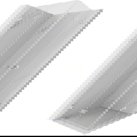 Mexen Lunar-F Duo skládací sprchová kabina 100 x 100 cm, transparentní, broušený nikl - 836-100L-100P-97-00